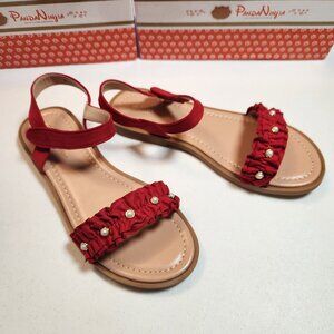 Girls Sandals - Panda Ninjia White‎ Size 4 Youth/Big Kid